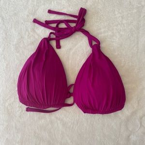 La Blanca Magenta Bikini Halter Top Size 14